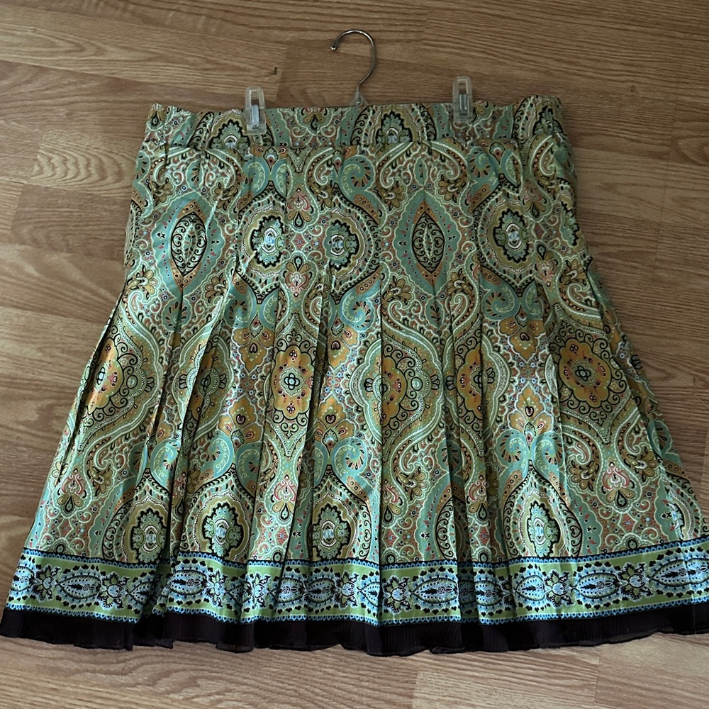 Harold's A-Line Skirt with Green and Brown Paisley
